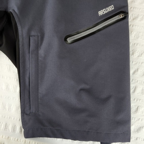 Arsuxeo Mens Mountain Bike Shorts Gray XL MTB Cycling Adjustable Waist - Picture 9 of 11